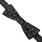 Black White Polka Dot Silk Men Neck Bow Tie