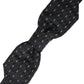 Black White Stitched Silk Men Neck Bow Tie