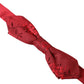 Red Brocade Silk Adjustable Neck Men Bow Tie