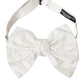 White Textured Cotton Adjustable Neck Bow Tie