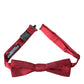 Red Brocade Silk Adjustable Neck Men Bow Tie