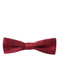 Red Brocade Silk Adjustable Neck Men Bow Tie