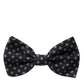 Black Patterned Silk Adjustable Neck Men Bow Tie