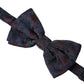 Blue Floral Brocade Adjustable Neck Men Bow Tie