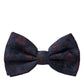 Blue Floral Brocade Adjustable Neck Men Bow Tie