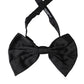 Black Satin Silk Adjustable Neck Men Bow Tie