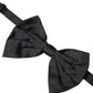 Black Satin Silk Adjustable Neck Men Bow Tie