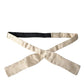 Beige Silk Slim Skinny Necktie Men Bow Tie