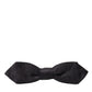 Black Brocade Silk Adjustable Neck Bow Tie