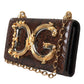 Brown Python Leather DG Girls Crossbody Phone Bag