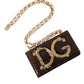 Brown Python Leather DG Girls Crossbody Phone Bag