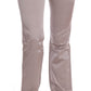 Chic Beige Slim Fit Designer Jeans