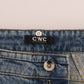 Chic Blue Slim Fit Designer Jeans