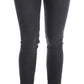 Sleek Gray Slim-Fit Designer Jeans