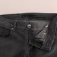 Sleek Gray Slim-Fit Designer Jeans