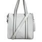 White Leather Logo Shoulder Strap Shopping Tote Bag