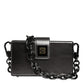 Metallic Gray DG BOX Leather Shoulder Chain Strap Bag