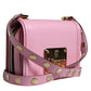 Baby Pink LOLA Leather Studded Crossbody Strap Bag