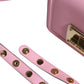 Baby Pink LOLA Leather Studded Crossbody Strap Bag