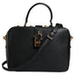 Black Calfskin Leather Welcome Handbag Bag