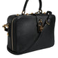 Black Calfskin Leather Welcome Handbag Bag