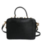 Black Calfskin Leather Welcome Handbag Bag