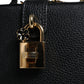 Black Calfskin Leather Welcome Handbag Bag