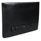 Black Calfskin Leather Mediterranean Pouch Bag