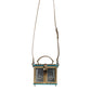 Multicolor Wood Leather Clutch Shoulder Bag