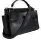 Black Leather SICILY Top Handle Crossbody Bag