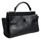 Black Leather SICILY Top Handle Crossbody Bag