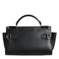 Black Leather SICILY Top Handle Crossbody Bag