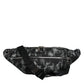 Black Leopard Fabric Belt Waist Fanny Pack Bag