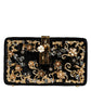 Black Velvet Floral Crystal Clutch Evening Purse Bag