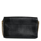 Black Leather DG Millennials Crystal Crossbody Bag