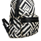 Black White Nylon Leather Travel Back Pack Bag