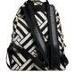 Black White Nylon Leather Travel Back Pack Bag