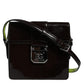 Black Glossy Leather Crossbody Shoulder Bag