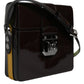 Black Glossy Leather Crossbody Shoulder Bag