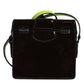 Black Glossy Leather Crossbody Shoulder Bag