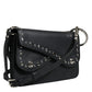 Black Small Leather Studded Shoulder Crossbody Bag