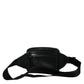 Black Leather LED Logo Belt Waist Fanny Pack Bag