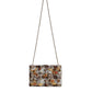 Multicolor Tweed Floral Clutch Crossbody Bag