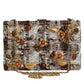 Multicolor Tweed Floral Clutch Crossbody Bag