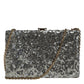 Silver Sequined Clutch Evening Crossbody Bag