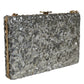 Silver Sequined Clutch Evening Crossbody Bag