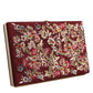 Bordeaux Velvet Gold Frame Clutch Evening Bag