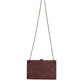 Maroon Leather Clutch Evening Crossbody Bag