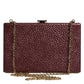 Maroon Leather Clutch Evening Crossbody Bag