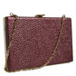 Maroon Leather Clutch Evening Crossbody Bag